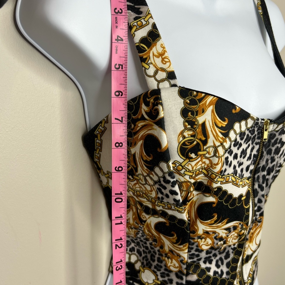 Zip front chainmail crop tank. Size large. - Picture 5 of 8